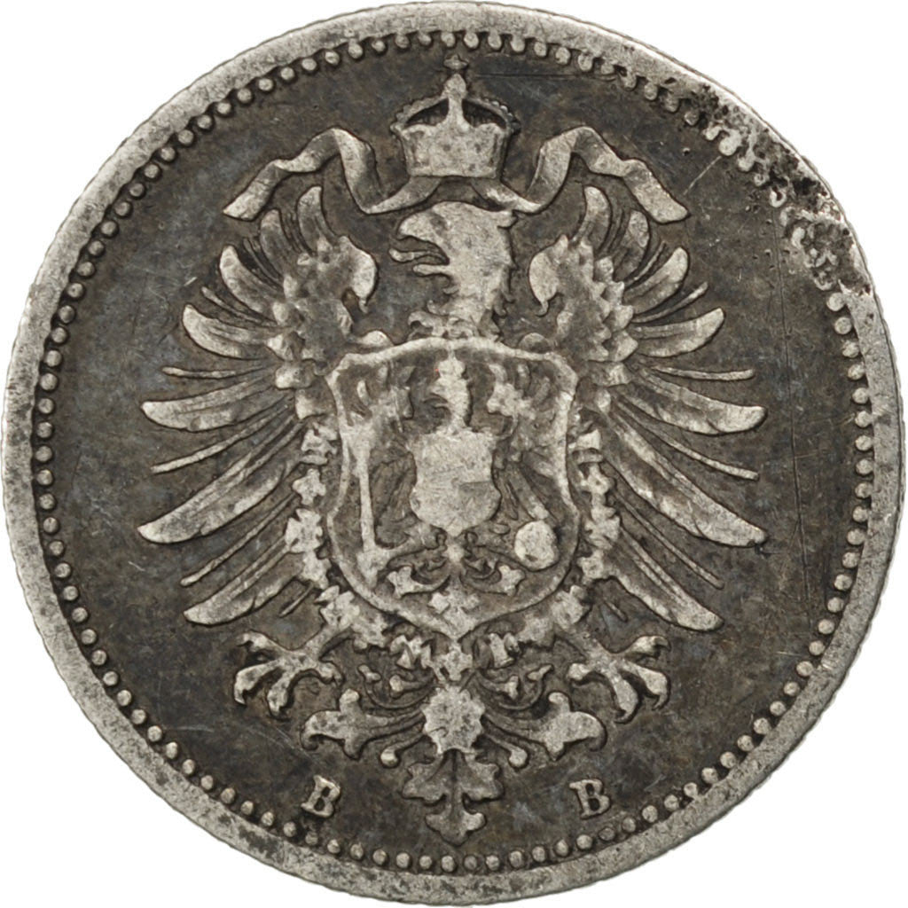 Coin, GERMANY - EMPIRE, Wilhelm I, 20 Pfennig, 1876, Hannover, EF(40-45)