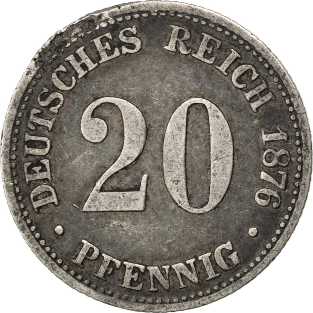 Coin, GERMANY - EMPIRE, Wilhelm I, 20 Pfennig, 1876, Hannover, EF(40-45)