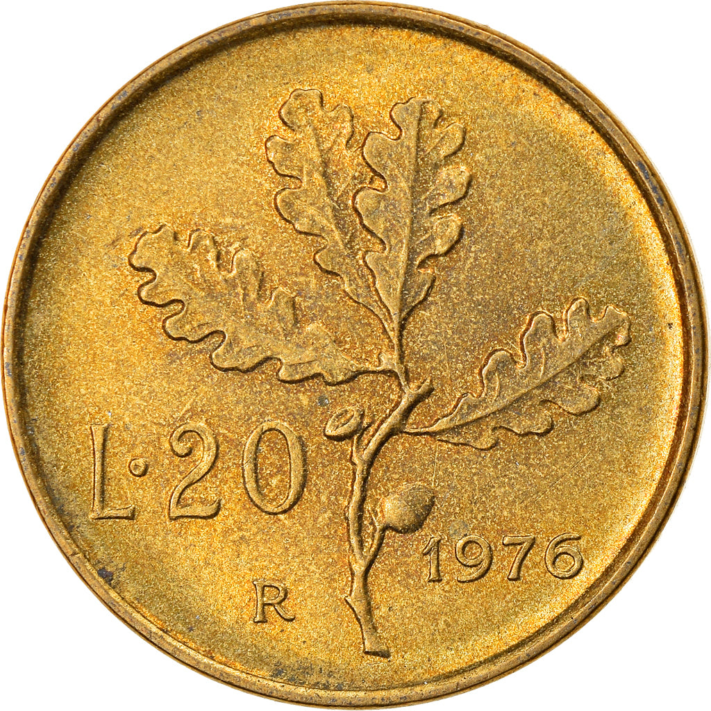 Monnaie, Italie, 20 Lire, 1976, Rome, TTB, Aluminum-Bronze, KM:97.2