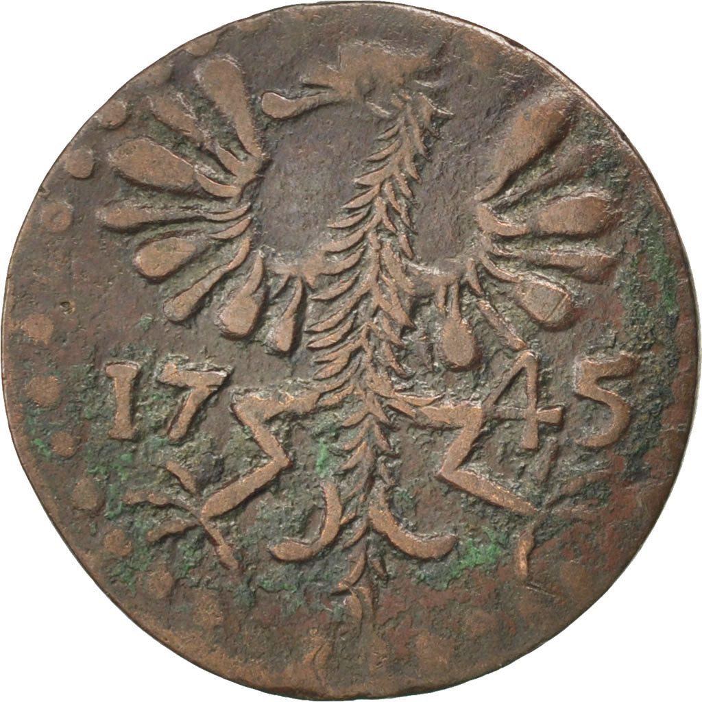 GERMAN STATES, 4 Heller, 1745, KM #31, VF(20-25), Copper, 1.74