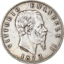 Münze, Italien, Vittorio Emanuele II, 5 Lire, 1872, Milan, SS, Silber, KM:8.3