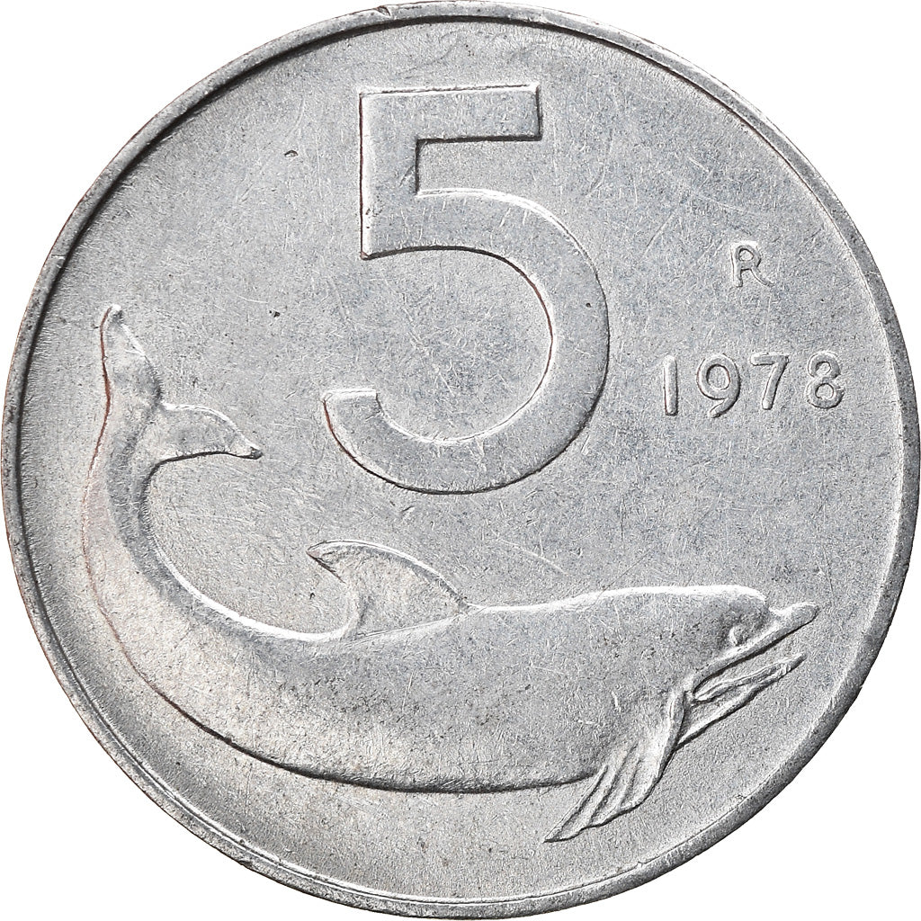 Moeda, Itália, 5 Lire, 1978, Rome, EF(40-45), Alumínio, KM:92