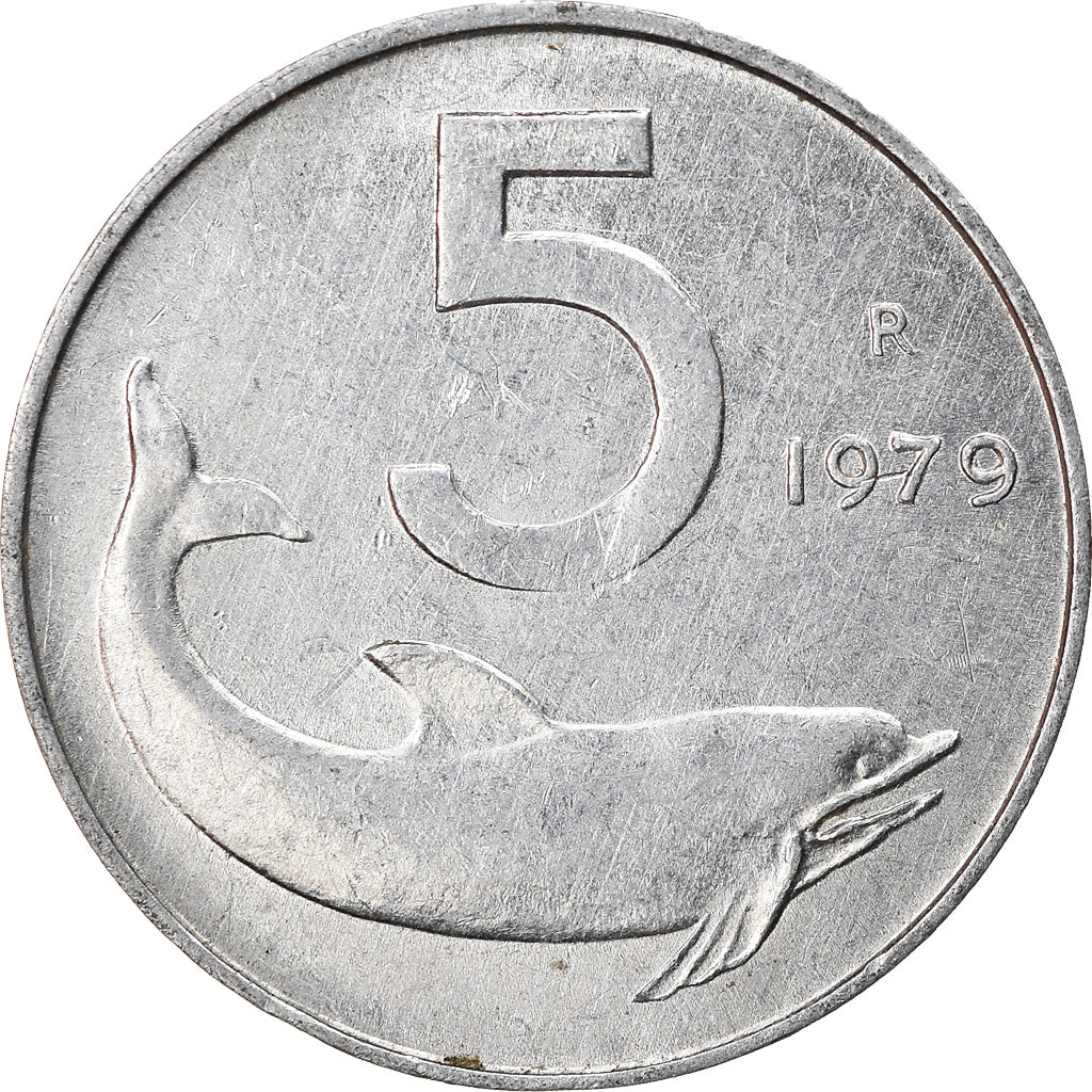Moneta, Italia, 5 Lire, 1979, Rome, BB, Alluminio, KM:92