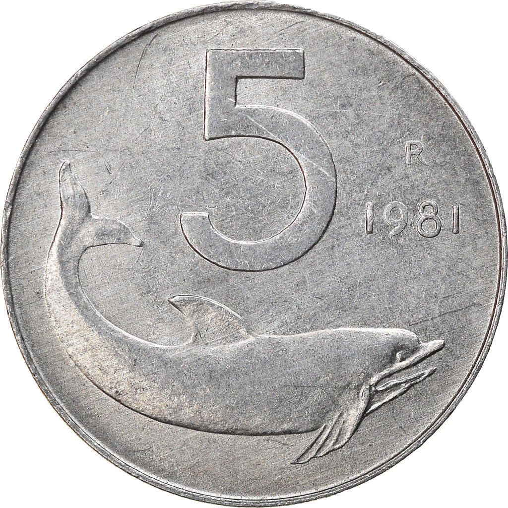 Monnaie, Italie, 5 Lire, 1981, Rome, TTB, Aluminium, KM:92
