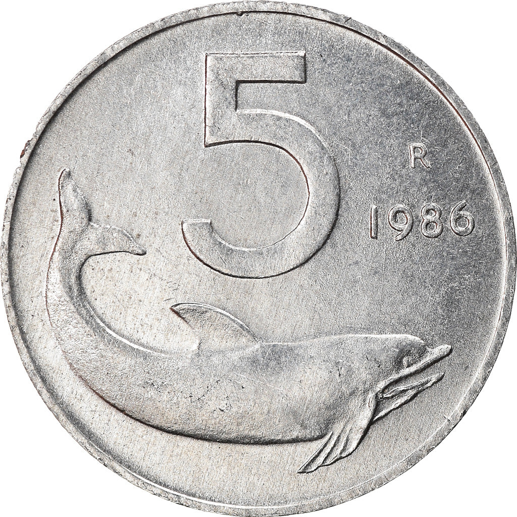 Moeda, Itália, 5 Lire, 1986, Rome, EF(40-45), Alumínio, KM:92