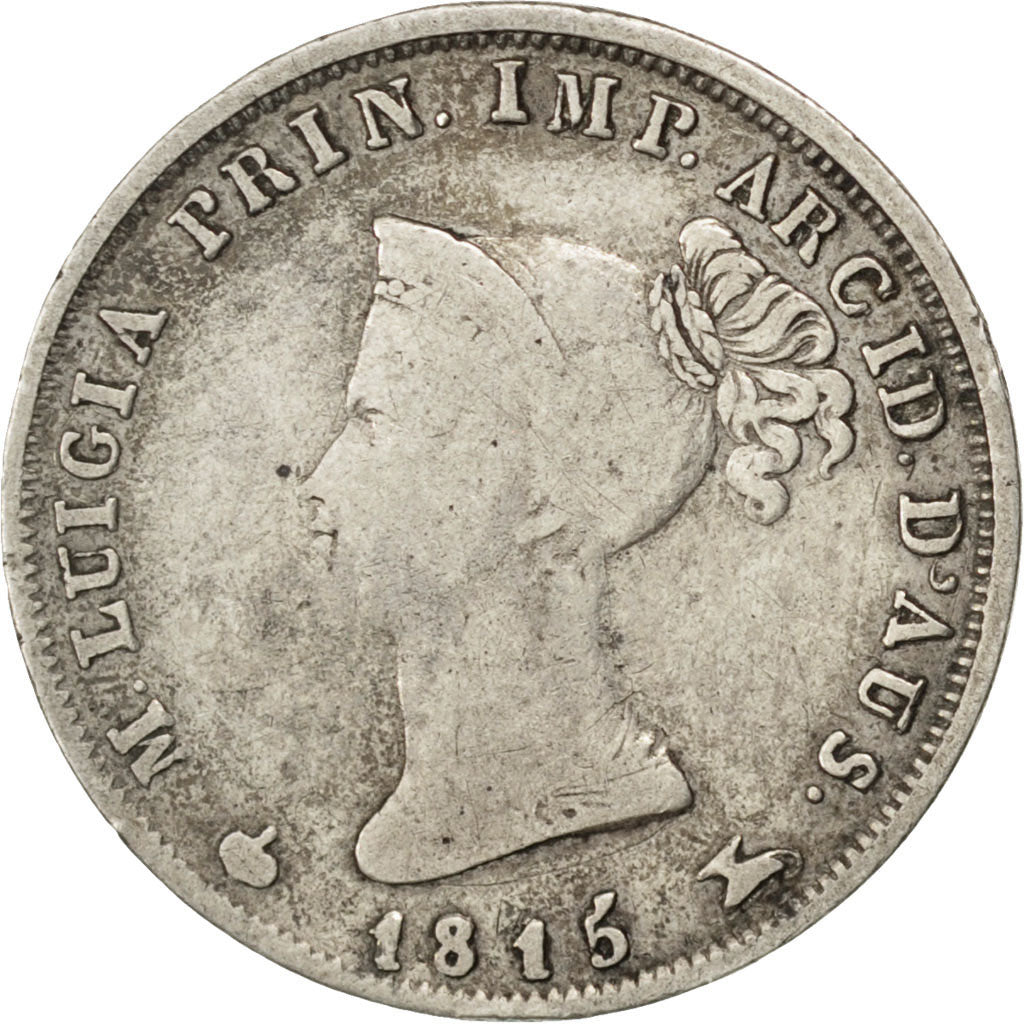 Italy, 10 Soldi, 1815, KM #27, VF(20-25), Silver, 2.43