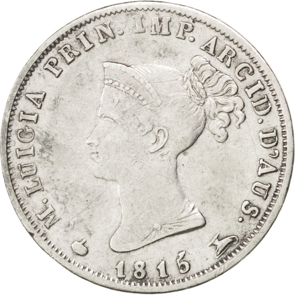 Italy, 10 Soldi, 1815, KM #27, EF(40-45), Silver, 2.48