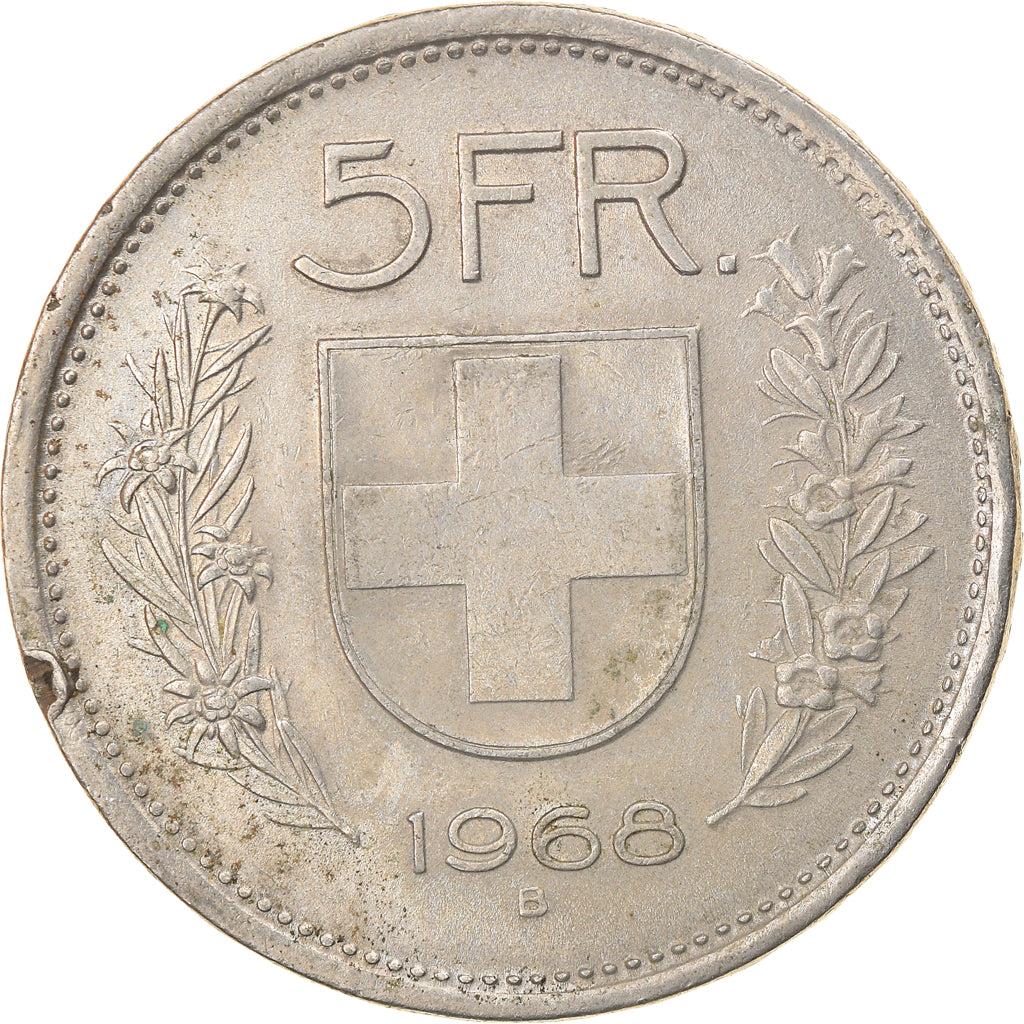 Münze, Schweiz, 5 Francs, 1968, Bern, SS, Copper-nickel, KM:40a.1
