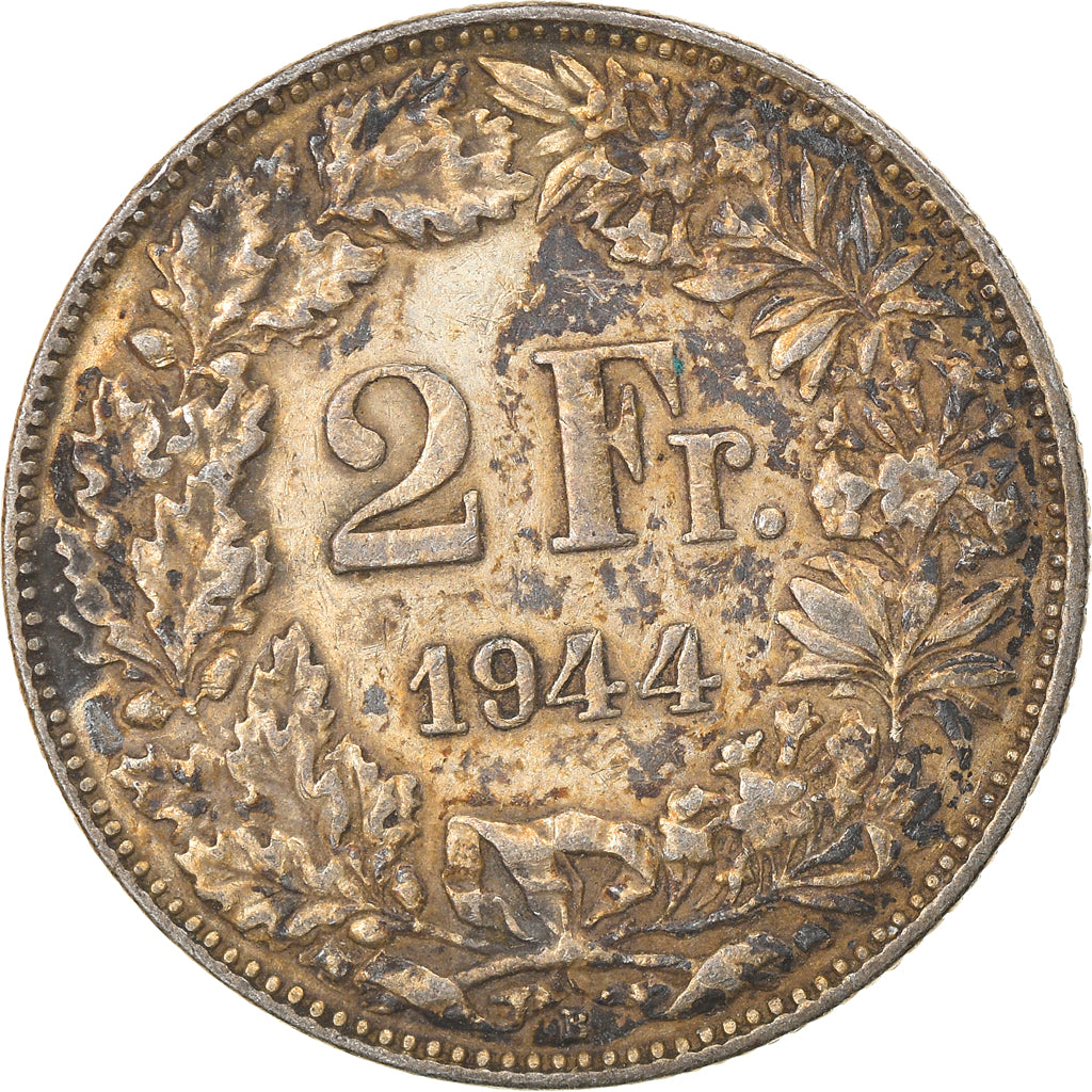 Moneta, Svizzera, 2 Francs, 1944, Bern, MB+, Argento, KM:21