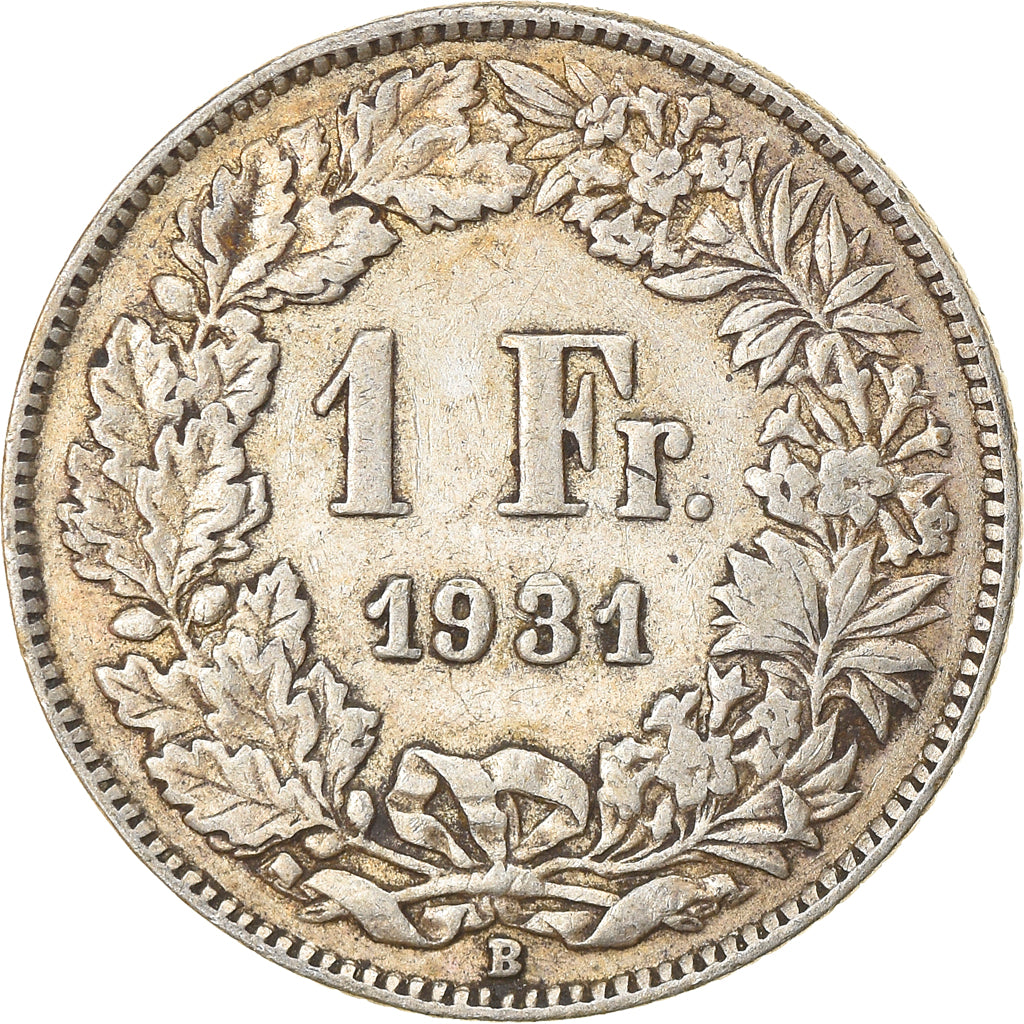 Coin, Switzerland, Franc, 1931, EF(40-45), Silver, KM:24