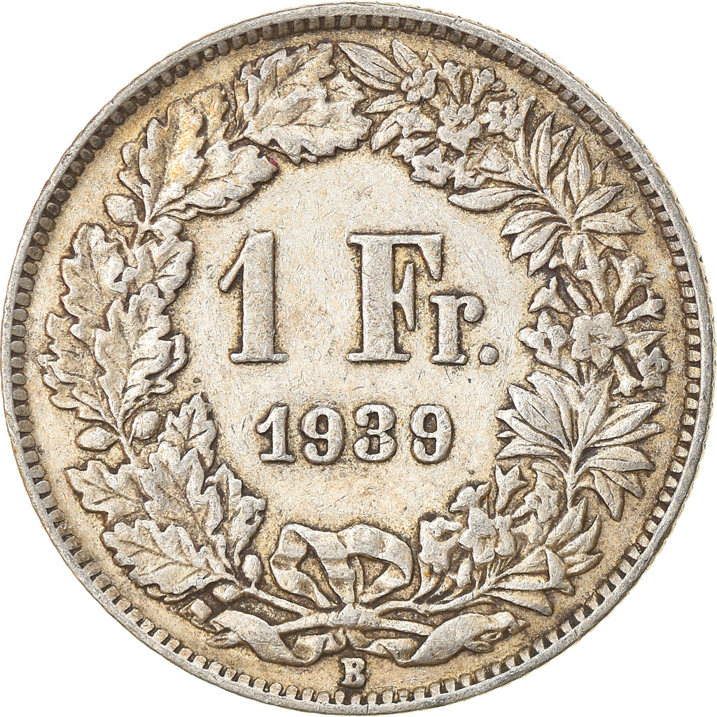 Coin, Switzerland, Franc, 1939, EF(40-45), Silver, KM:24
