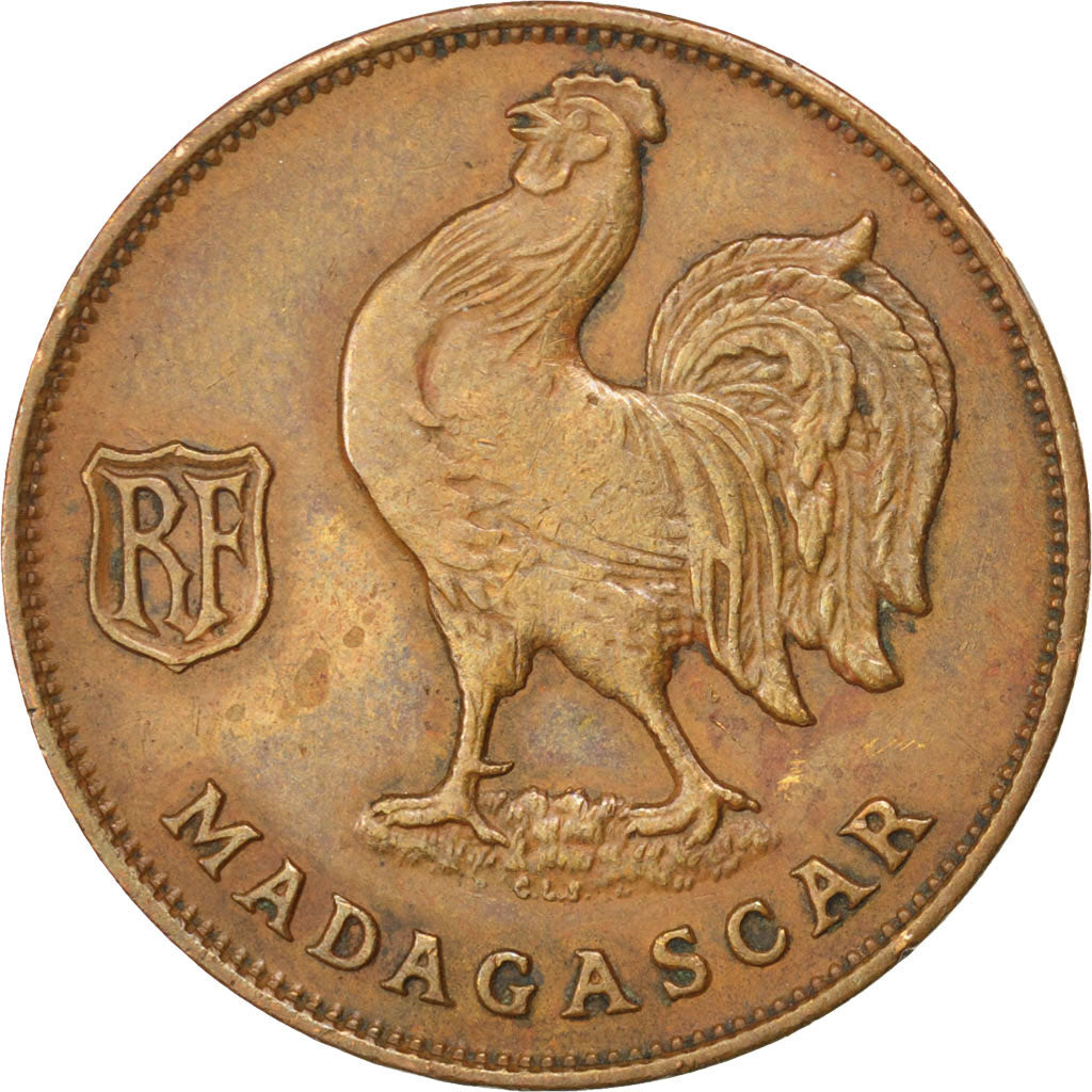 MADAGASCAR, Franc, 1943, Pretoria, KM #2, EF(40-45), Bronze, 5.53