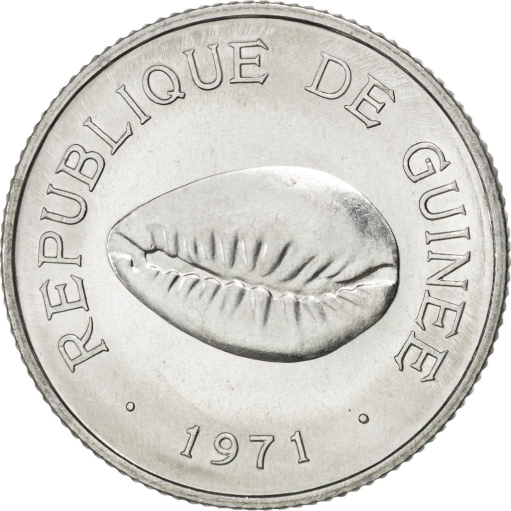 GUINEA, 50 Cauris, 1971, KM #42, MS(64), Aluminum, 0.66