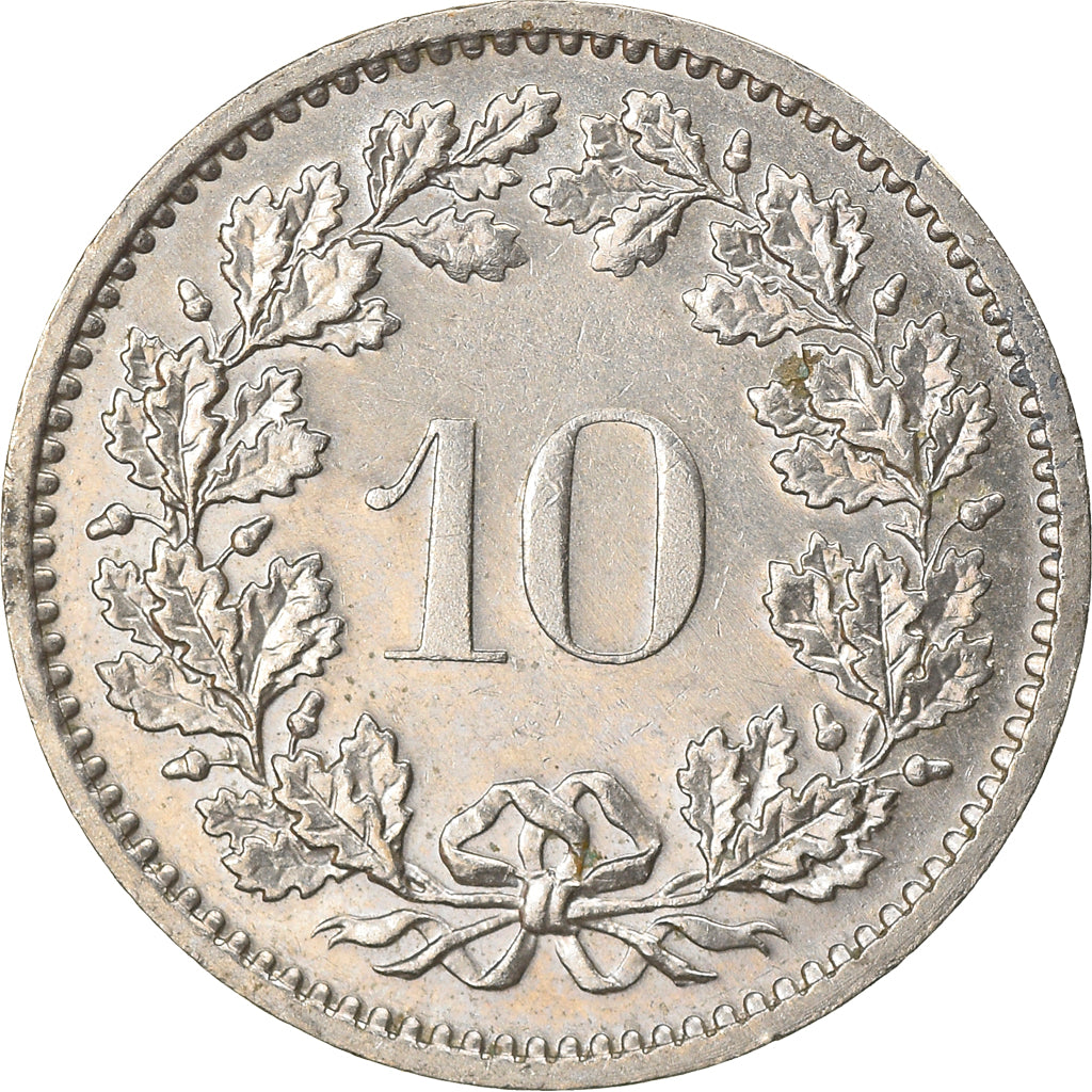 Moneta, Svizzera, 10 Rappen, 1974, Bern, BB, Rame-nichel, KM:27