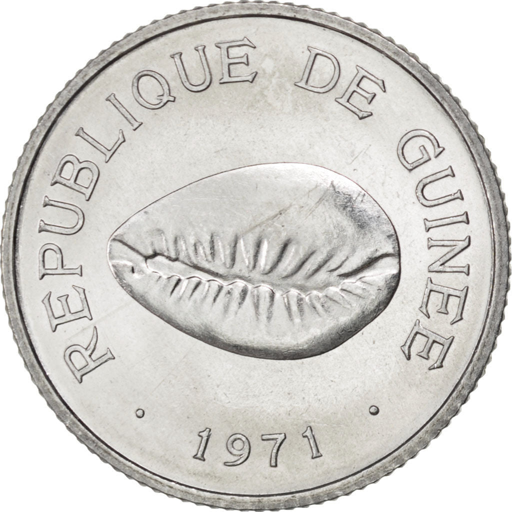 GUINEA, 50 Cauris, 1971, KM #42, MS(64), Aluminum, 0.68