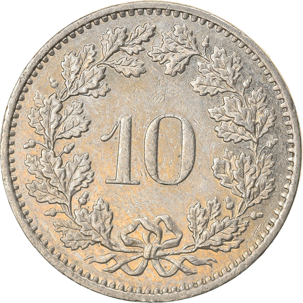 Moeda, Suíça, 10 Rappen, 1985, Bern, EF(40-45), Cobre-níquel, KM:27