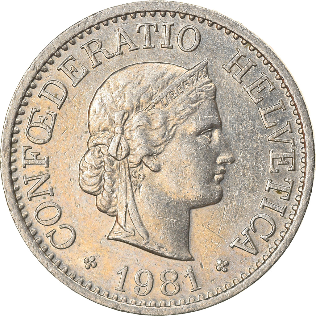 Münze, Schweiz, 10 Rappen, 1981, Bern, SS, Copper-nickel, KM:27