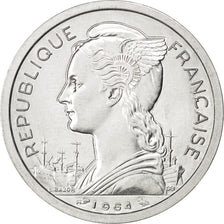 COMOROS, 2 Francs, 1964, Paris, KM #5, MS(64), Aluminum, 27.1, 2.19
