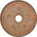 CONGO FREE STATE, 5 Centimes, 1888, KM #3, AU(55-58), Copper, 10.20