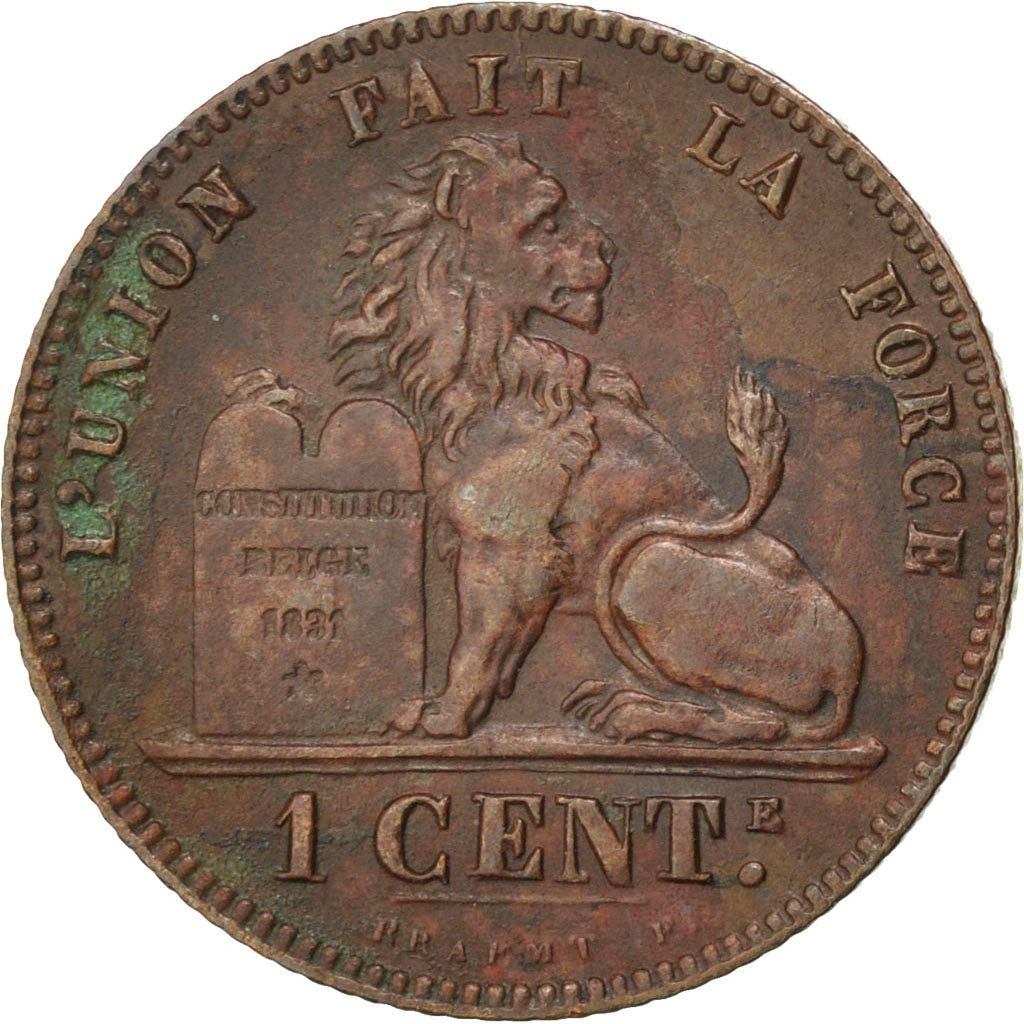 Coin, Belgium, Leopold II, Centime, 1876, EF(40-45), Copper, KM:33.1