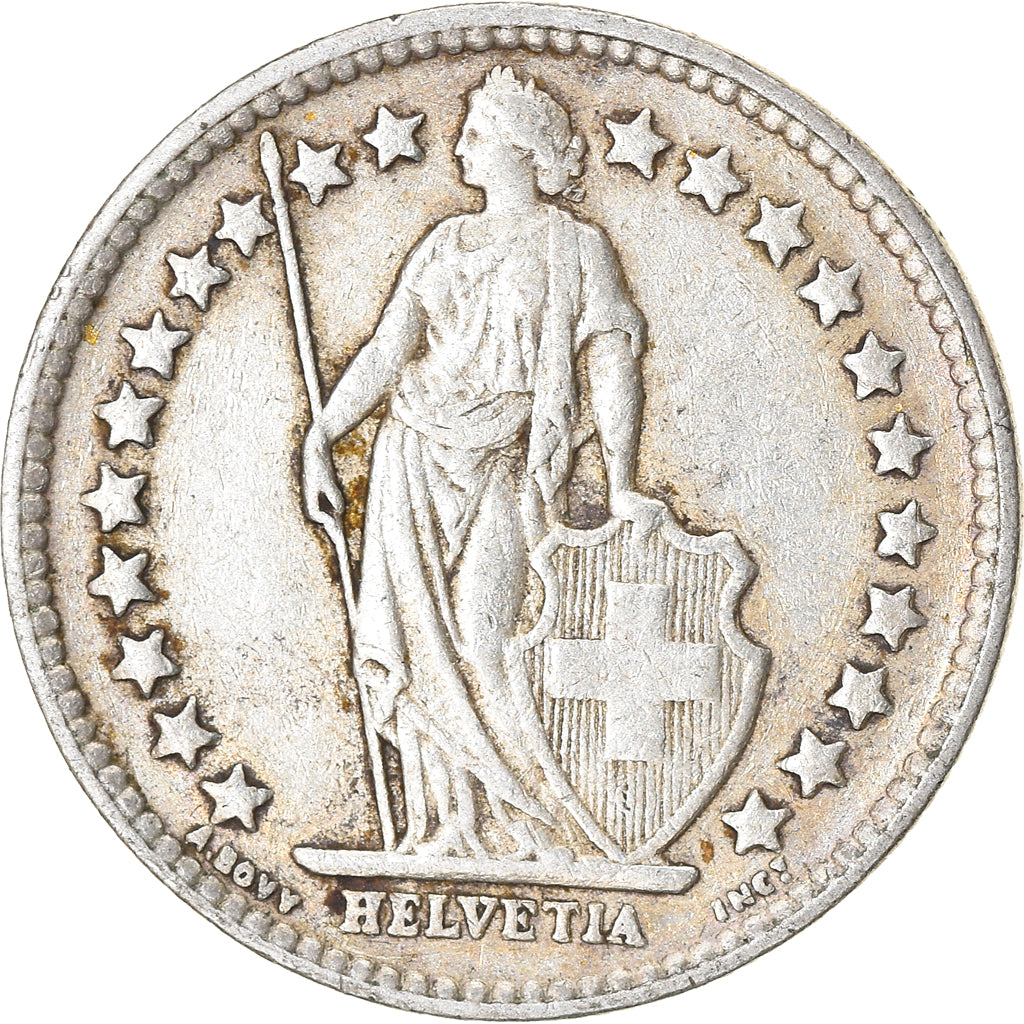 Coin, Switzerland, 1/2 Franc, 1934, Bern, EF(40-45), Silver, KM:23