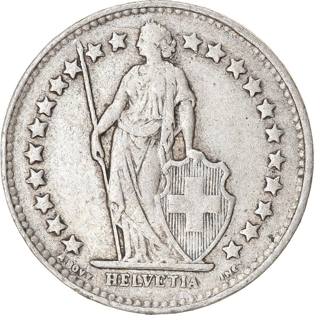 Coin, Switzerland, 1/2 Franc, 1944, Bern, VF(30-35), Silver, KM:23