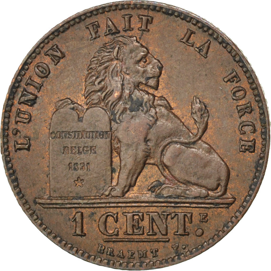 Coin, Belgium, Leopold II, Centime, 1901, AU(55-58), Copper, KM:33.1