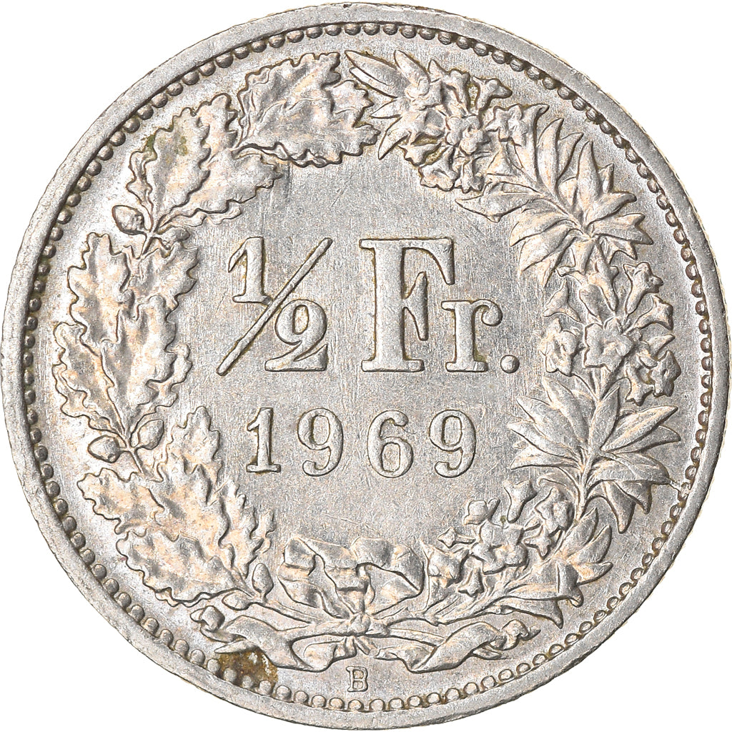 Monnaie, Suisse, 1/2 Franc, 1969, Bern, SUP, Copper-nickel, KM:23a.1