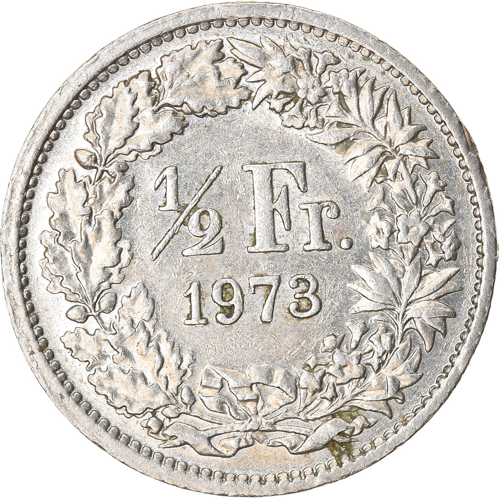 Coin, Switzerland, 1/2 Franc, 1973, Bern, EF(40-45), Copper-nickel, KM:23a.1