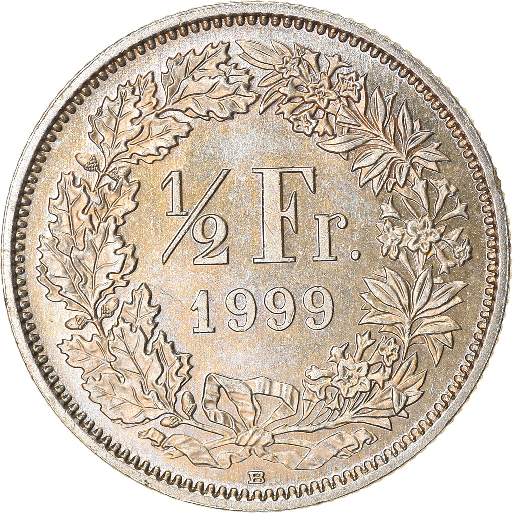 Moneta, Svizzera, 1/2 Franc, 1999, Bern, SPL-, Rame-nichel, KM:23a.3