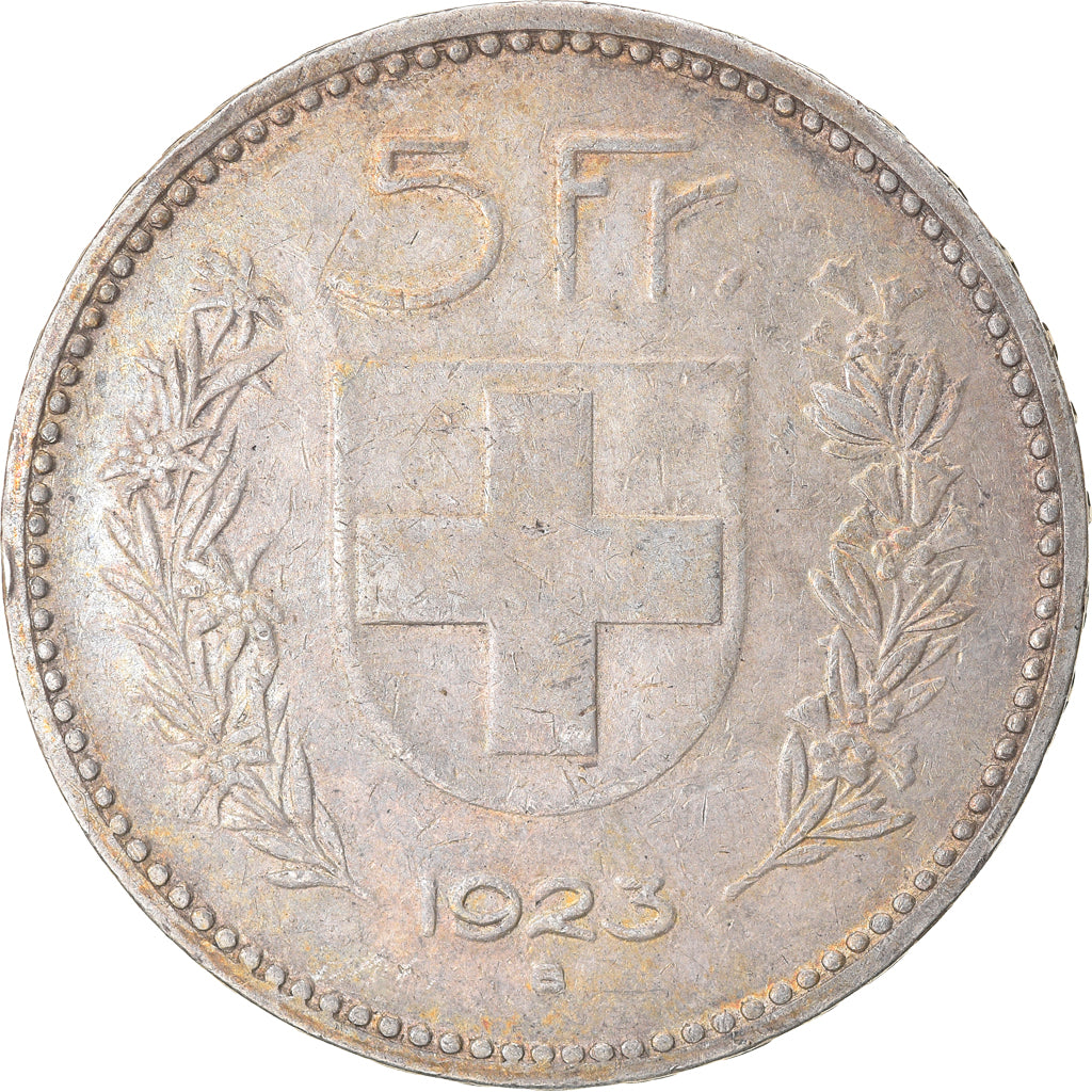 Coin, Switzerland, 5 Francs, 1923, Bern, VF(30-35), Silver, KM:37