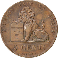 Coin, Belgium, Leopold I, 5 Centimes, 1851, EF(40-45), Copper, KM:5.1