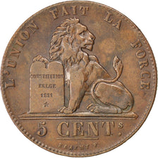 Moneta, Belgia, Leopold I, 5 Centimes, 1851, EF(40-45), Miedź, KM:5.1