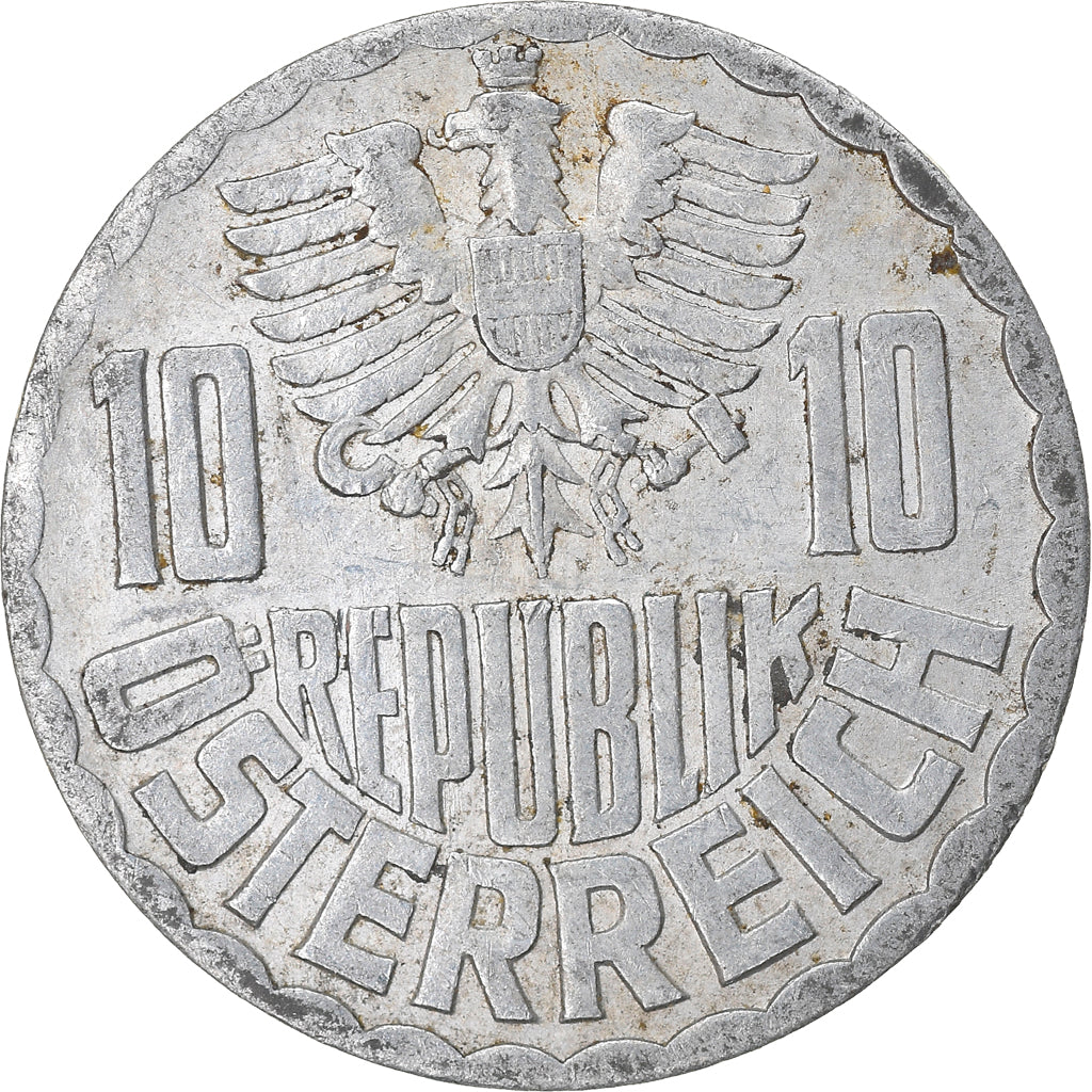 Coin, Austria, 10 Groschen, 1961, Vienna, EF(40-45), Aluminum, KM:2878