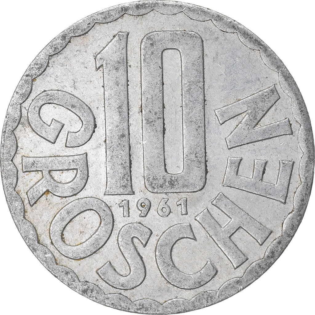 Coin, Austria, 10 Groschen, 1961, Vienna, EF(40-45), Aluminum, KM:2878