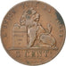 Belgio, Leopold I, 5 Centimes, 1853, MB+, Rame, KM:5.1