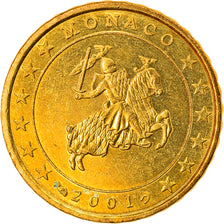 Mónaco, 10 Euro Cent, 2001, AU(55-58), Latão, KM:170