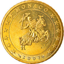 Monaco, 50 Euro Cent, 2001, AU(55-58), Brass, KM:172