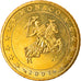 Monaco, 50 Euro Cent, 2001, AU(55-58), Brass, KM:172