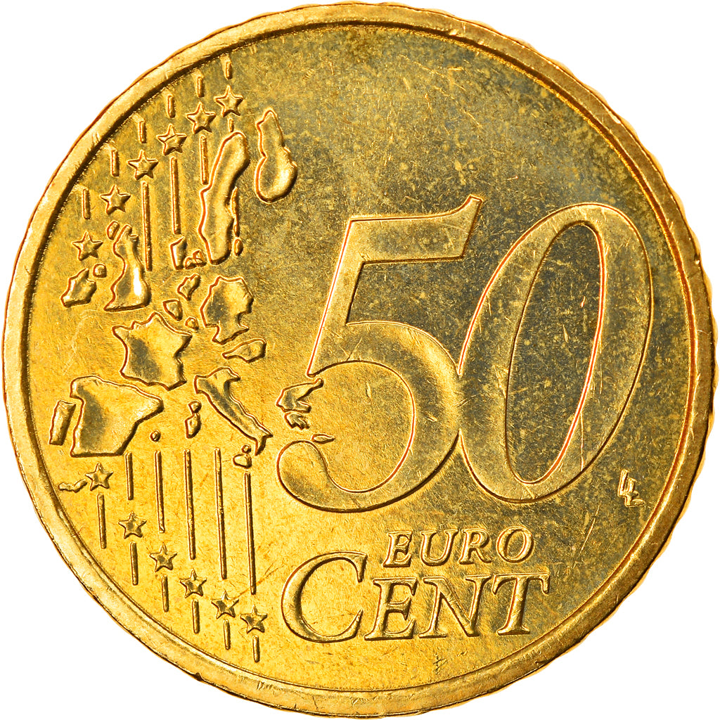 Monaco, 50 Euro Cent, 2001, AU(55-58), Brass, KM:172