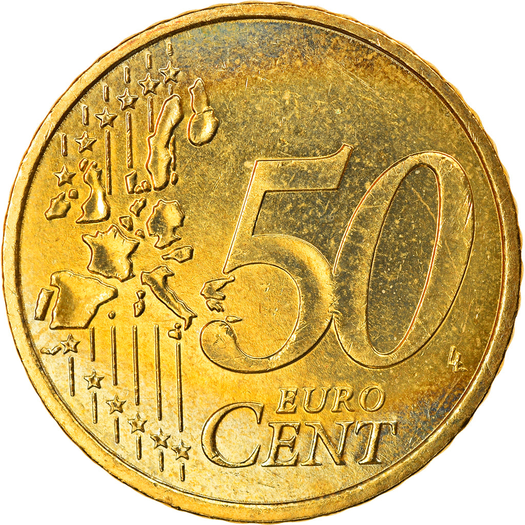 Monaco, 50 Euro Cent, 2001, AU(55-58), Brass, KM:172
