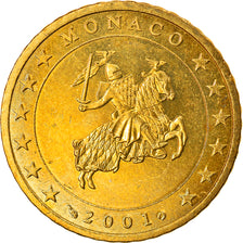 Monaco, 50 Euro Cent, 2001, AU(55-58), Brass, KM:172
