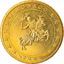 Monaco, 50 Euro Cent, 2001, AU(55-58), Brass, KM:172