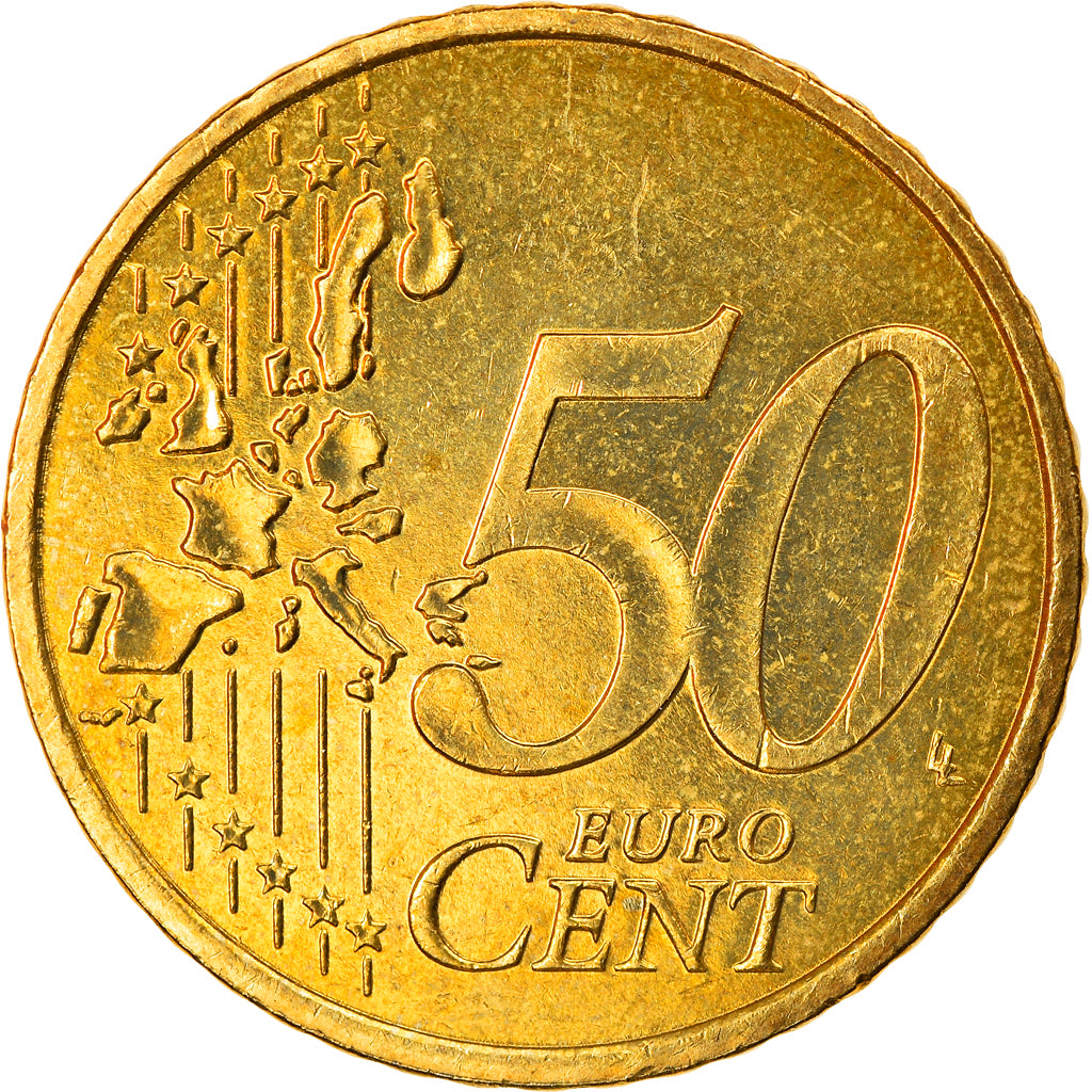 Monaco, 50 Euro Cent, 2001, AU(55-58), Brass, KM:172
