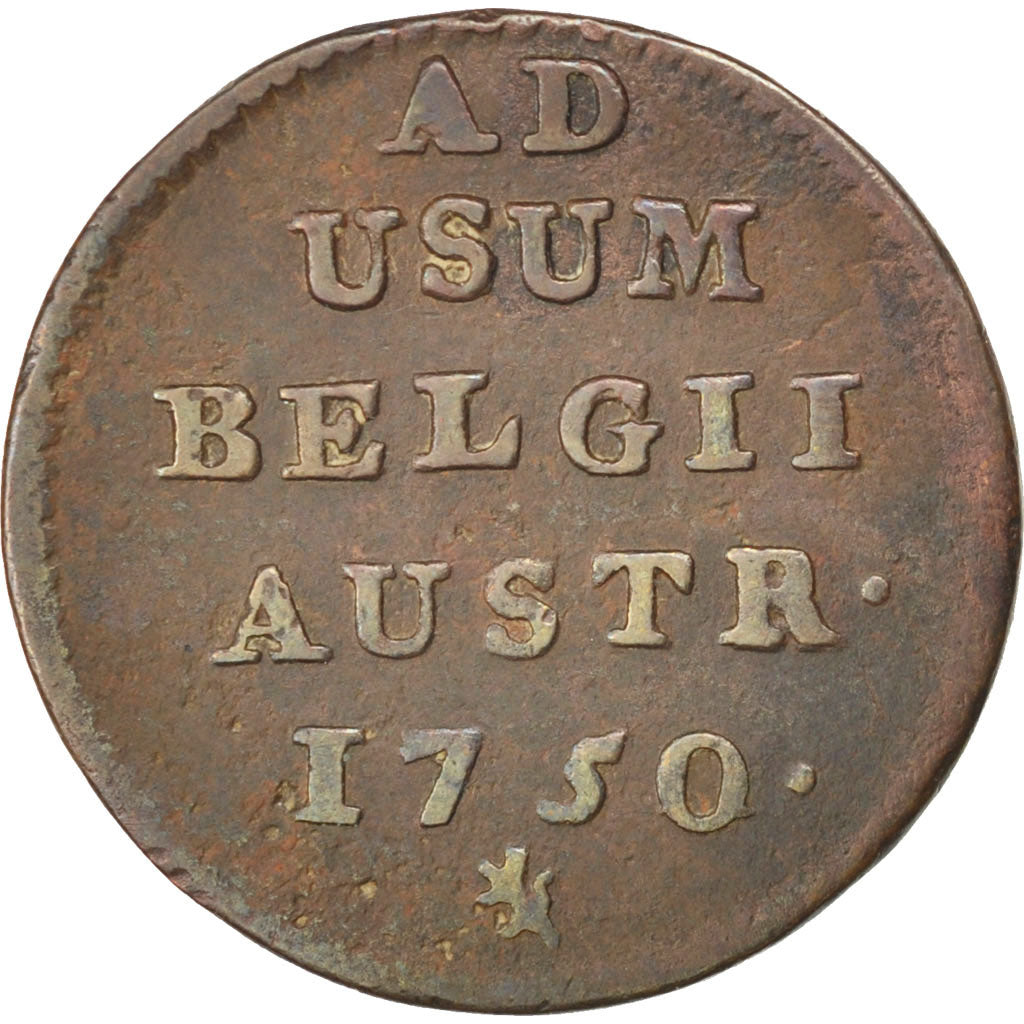 Belgium, Liard, 1750, Bruges, KM #2, VF(20-25), Copper, 3.55