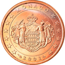 Monaco, 5 Euro Cent, 2001, AU(55-58), Copper Plated Steel, KM:169
