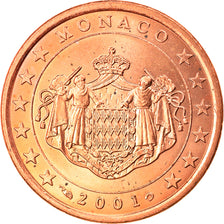 Monaco, 5 Euro Cent, 2001, AU(55-58), Copper Plated Steel, KM:169