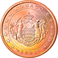 Monaco, 5 Euro Cent, 2001, AU(55-58), Copper Plated Steel, KM:169