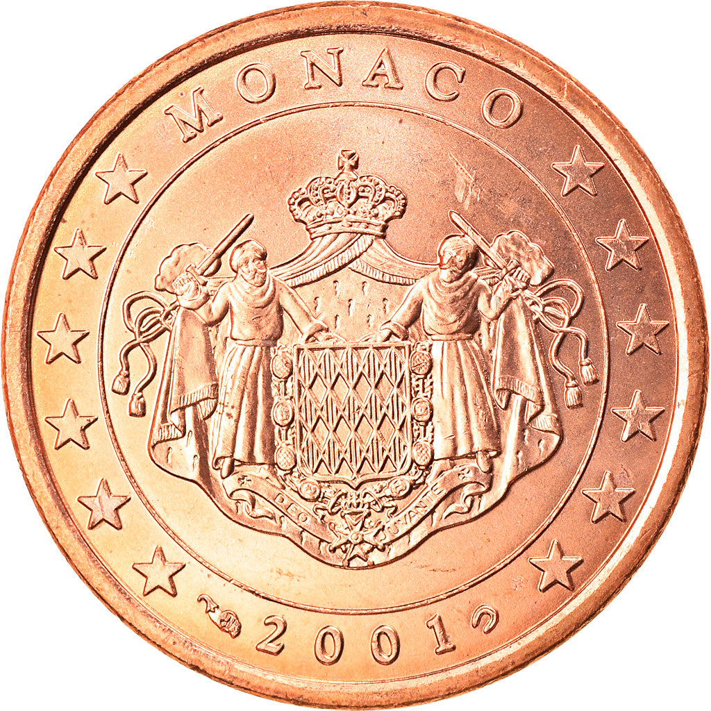 Monaco, 5 Euro Cent, 2001, AU(55-58), Copper Plated Steel, KM:169