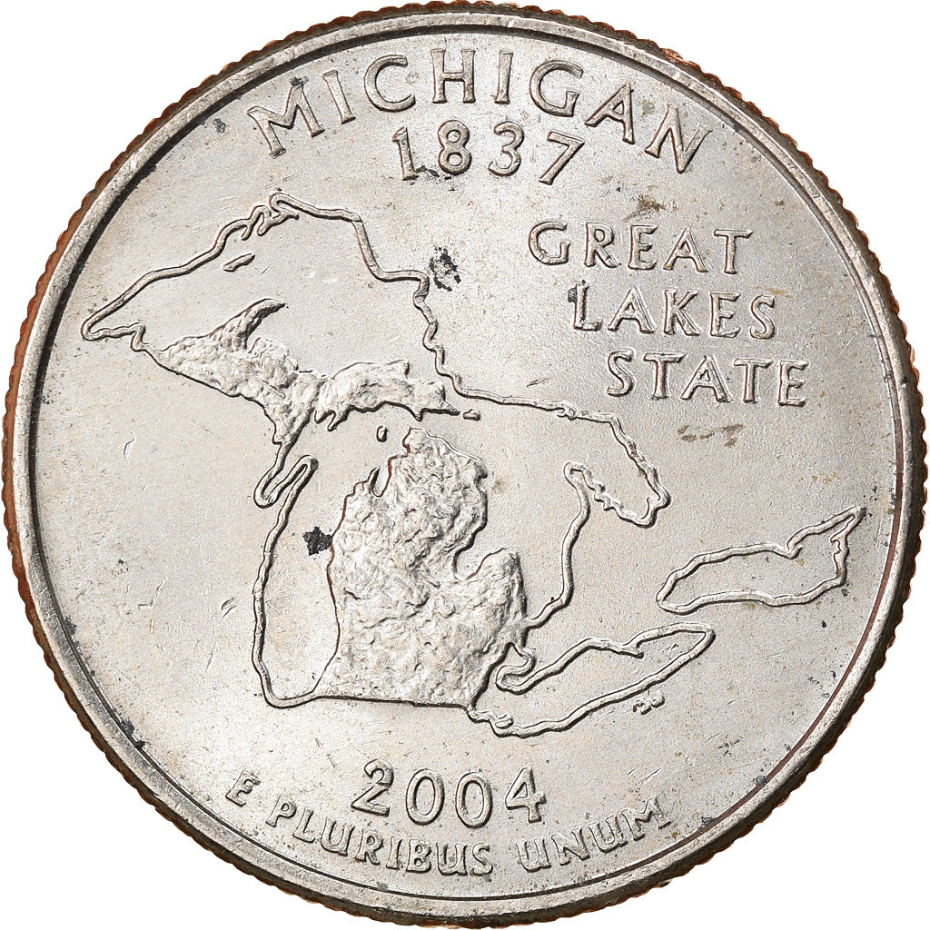 Coin, United States, Michigan, Quarter, 2004, U.S. Mint, Philadelphia